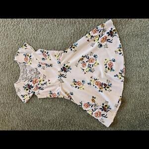 Three Pink Hearts Floral Lace-Back Dress - XL